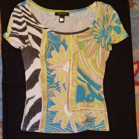 Just Cavalli Mixed Print Short Sleeve Shirt - Picture 3 of 4